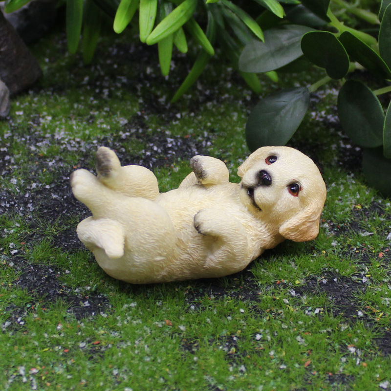 Smart Garden Mini - Realistic Golden Retriever Puppy Miniature Resin