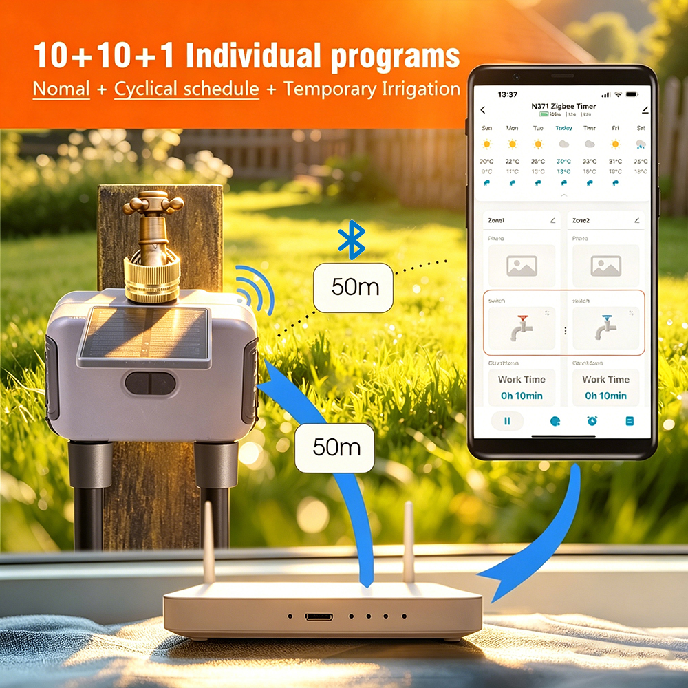 Tuay Smart Solar 2-Zone Wateri - Smart Garden Tap avaliação e preço