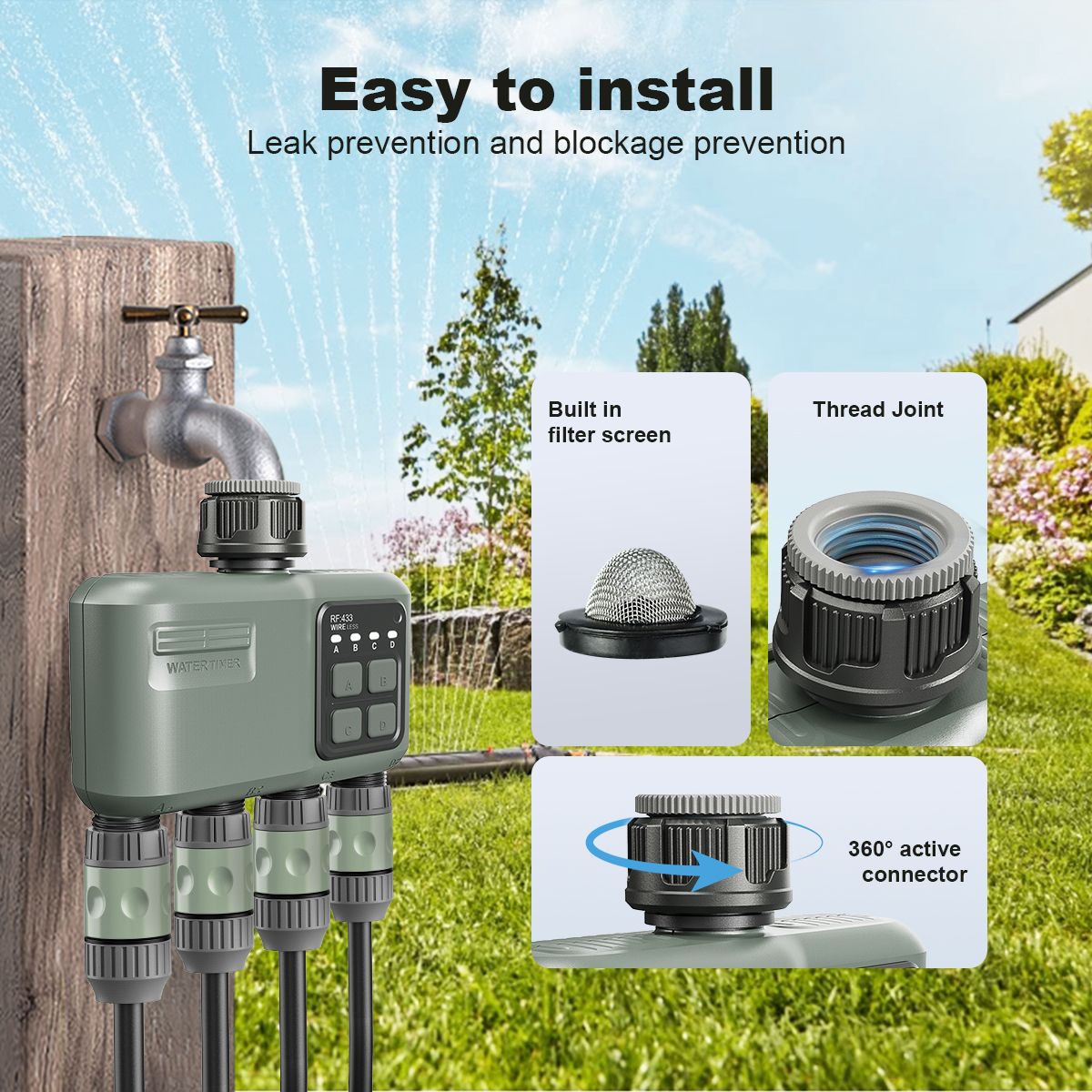 Tuya Wifi+RF433  Automatic Wat - Smart Garden Iot avaliação e preço