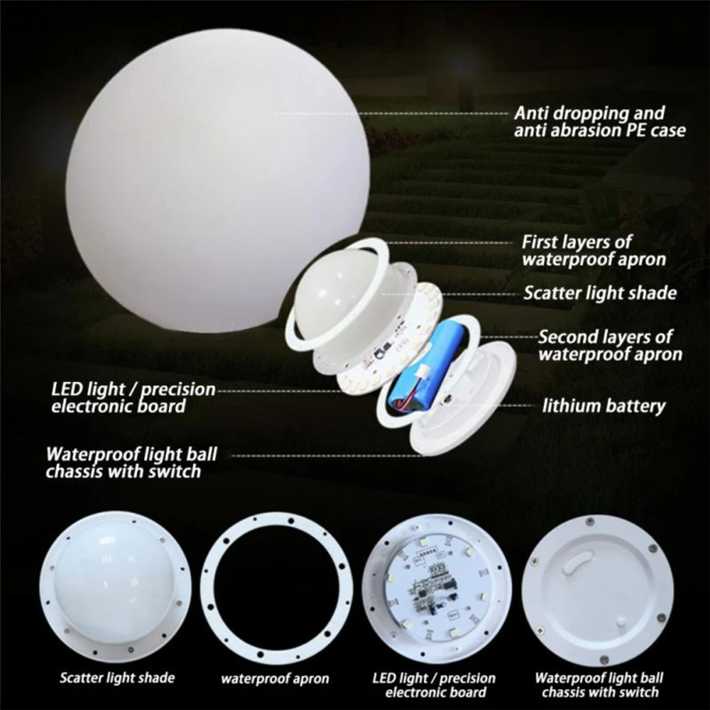 Rechargeable LED Glowing Ball  - Smart Garden Lamp avaliação e preço