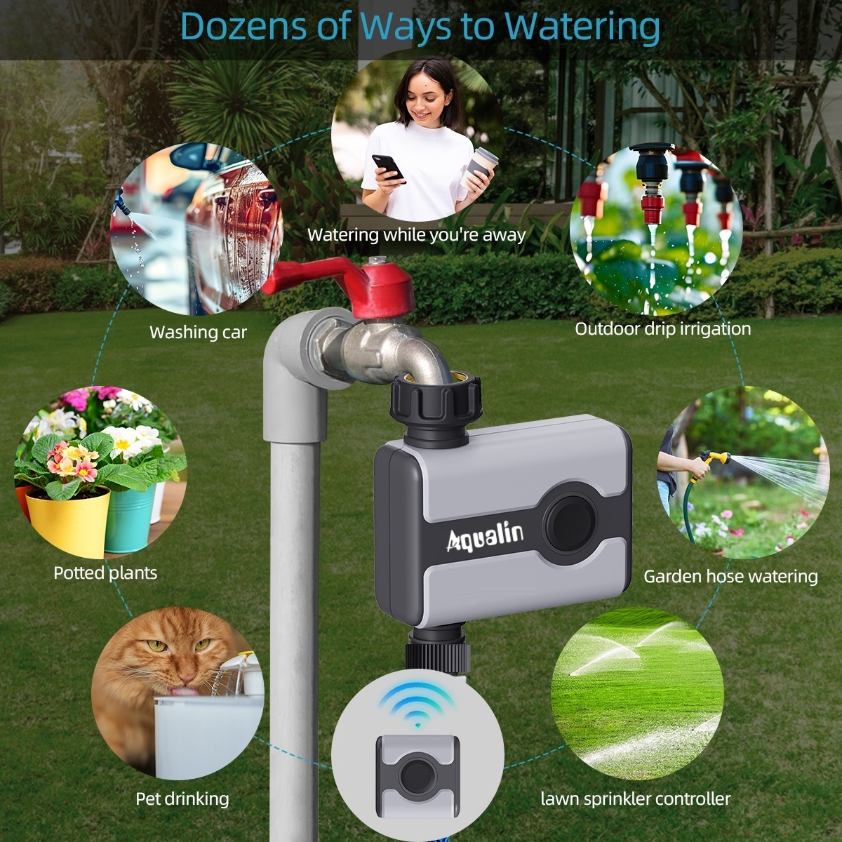 Aqualin WiFi Water Timer Tuya  - Smart Garden Iot avaliação e preço
