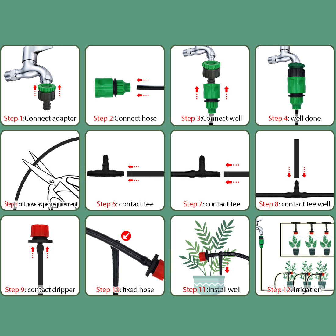 Greenhouse 15M-30M DIY Drip Ir - Smart Garden Sprinkler avaliação e preço