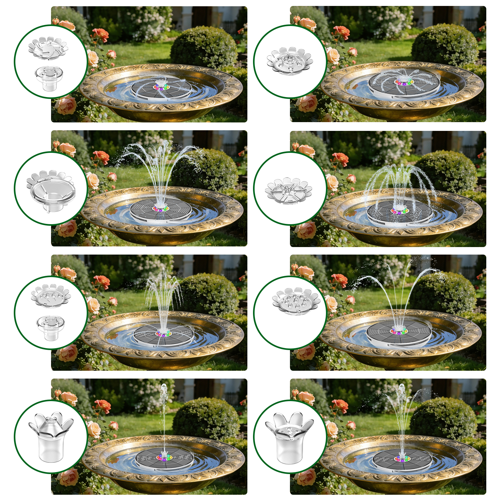 6.5W Solar Fountain Built in 3 - Smart Garden Lamp avaliação e preço