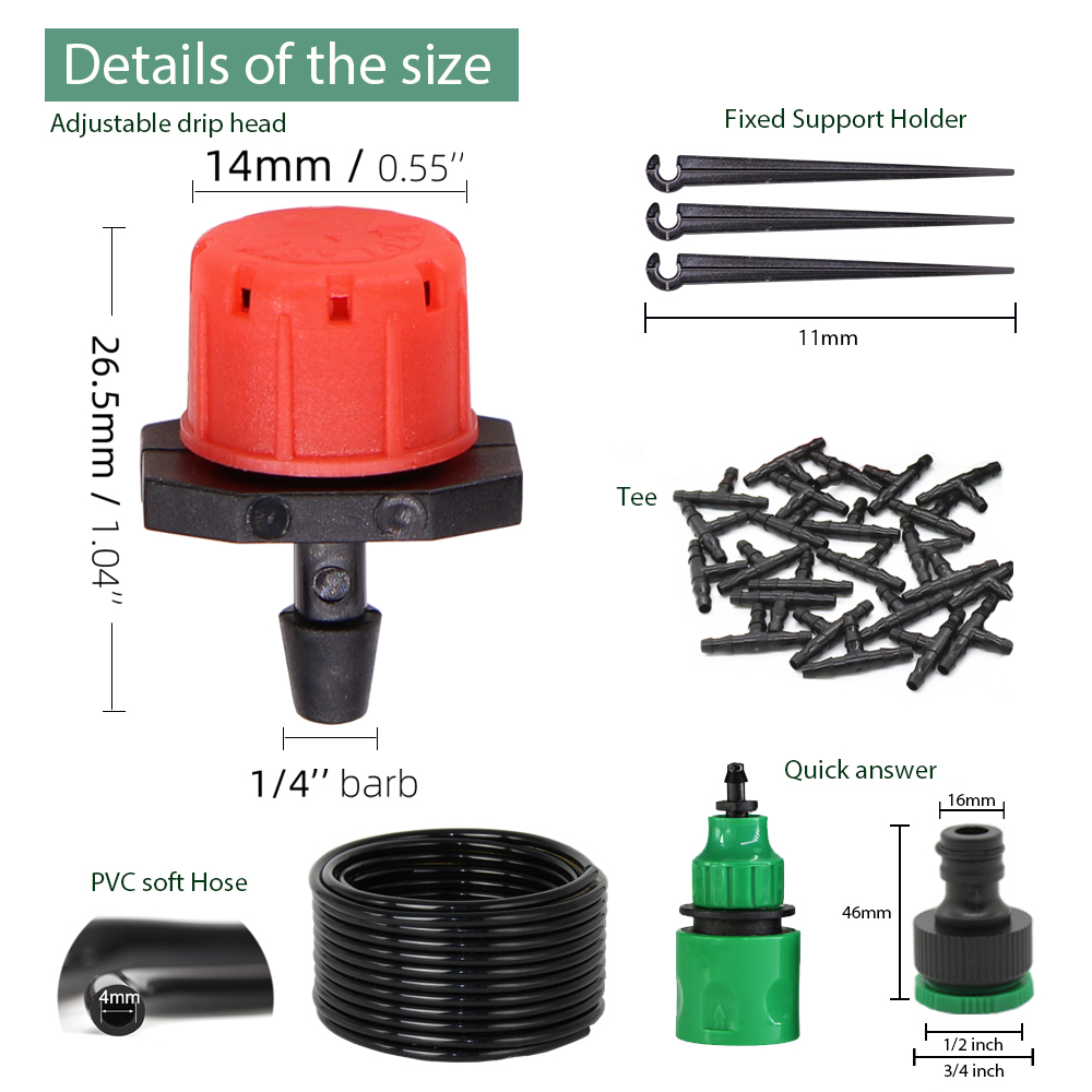 50-5M 1/4'' Hose Adjustable Dr - Smart Garden Sprinkler avaliação e preço