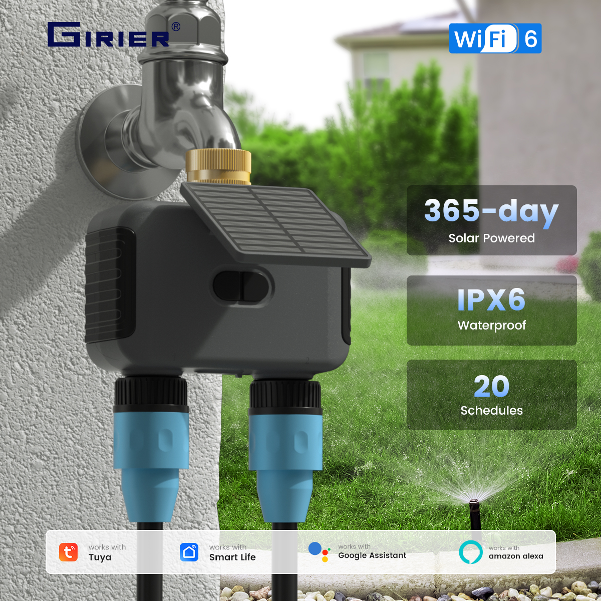 GIRIER Tuya WiFi Smart Water T - Smart Garden Sprinkler avaliação e preço