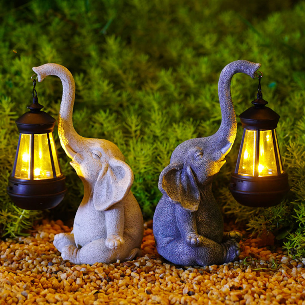Resin Elephant Statue Ornament - Smart Garden Solar avaliação e preço