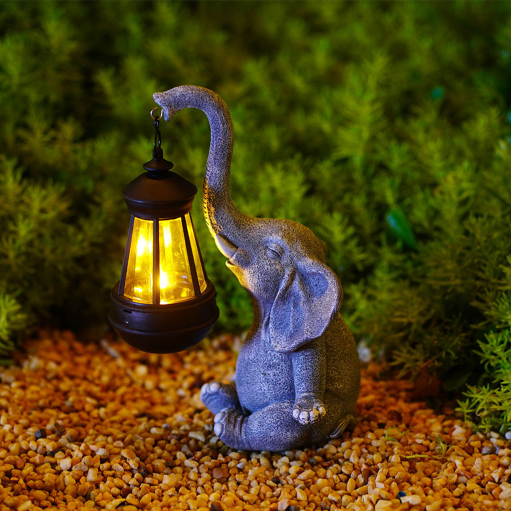 Resin Elephant Statue Ornament - Smart Garden Solar avaliação e preço
