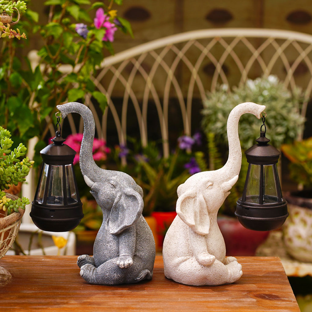 Resin Elephant Statue Ornament - Smart Garden Solar avaliação e preço