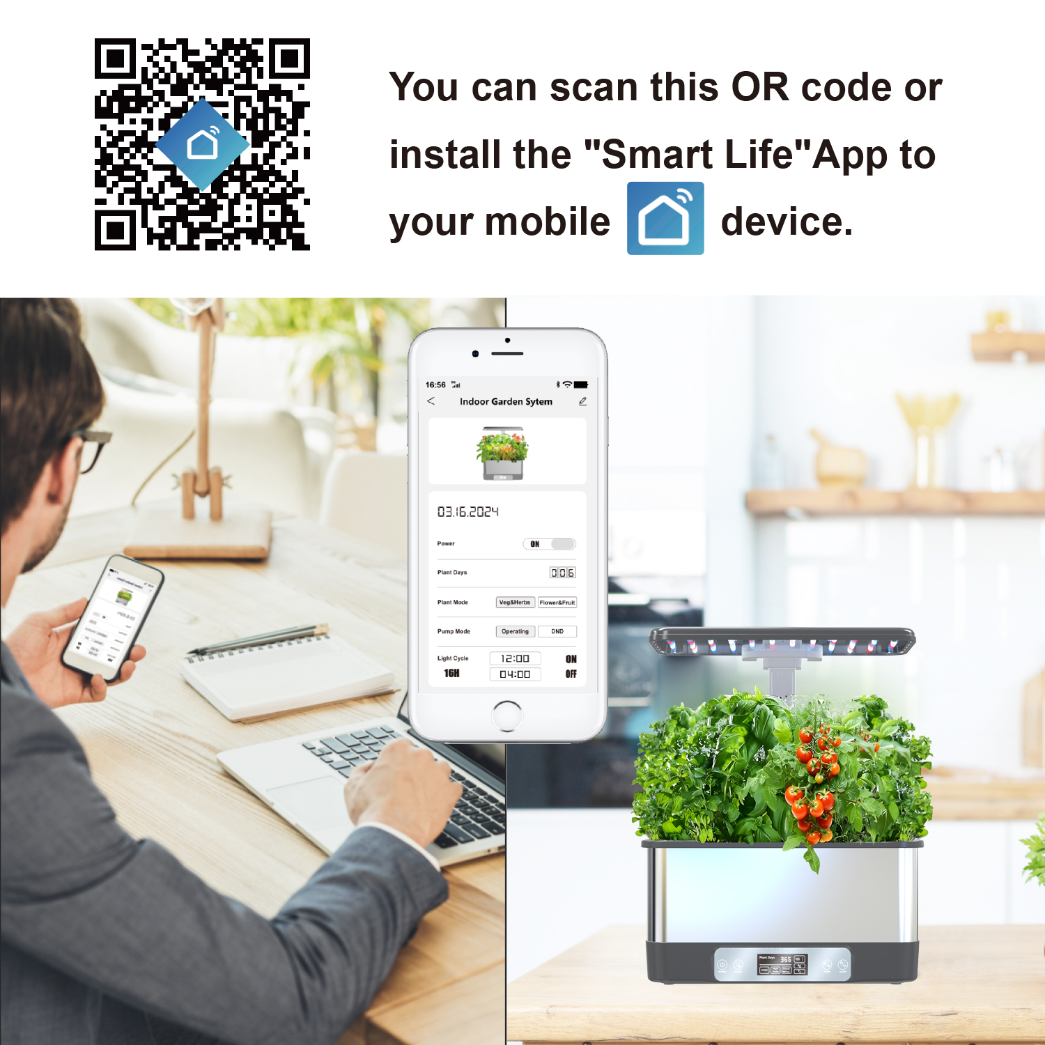 Smart Hydroponic System with L - Smart Garden Herb avaliação e preço