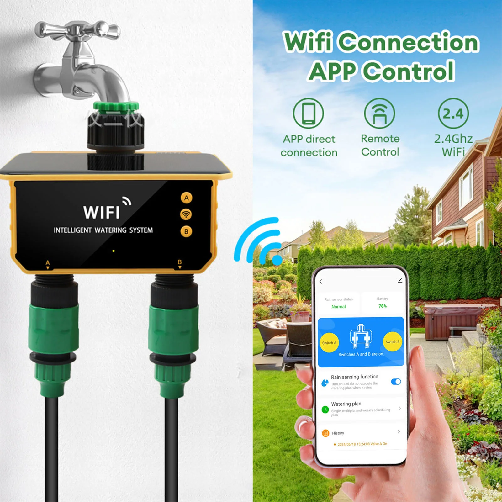 Solar WiFi Smart Irrigation Ti - Smart Garden Sprinkler avaliação e preço