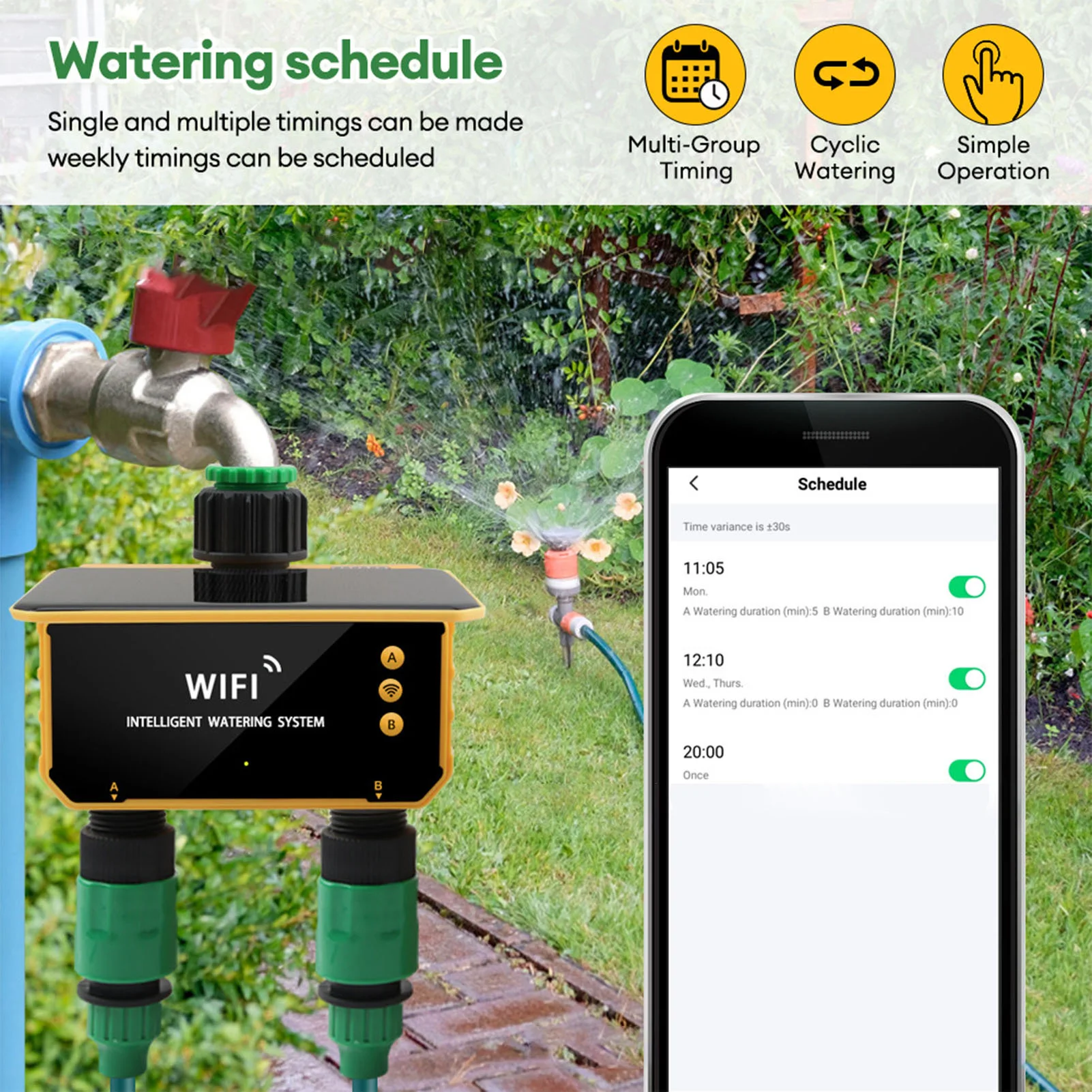 Solar WiFi Smart Irrigation Ti - Smart Garden Sprinkler avaliação e preço