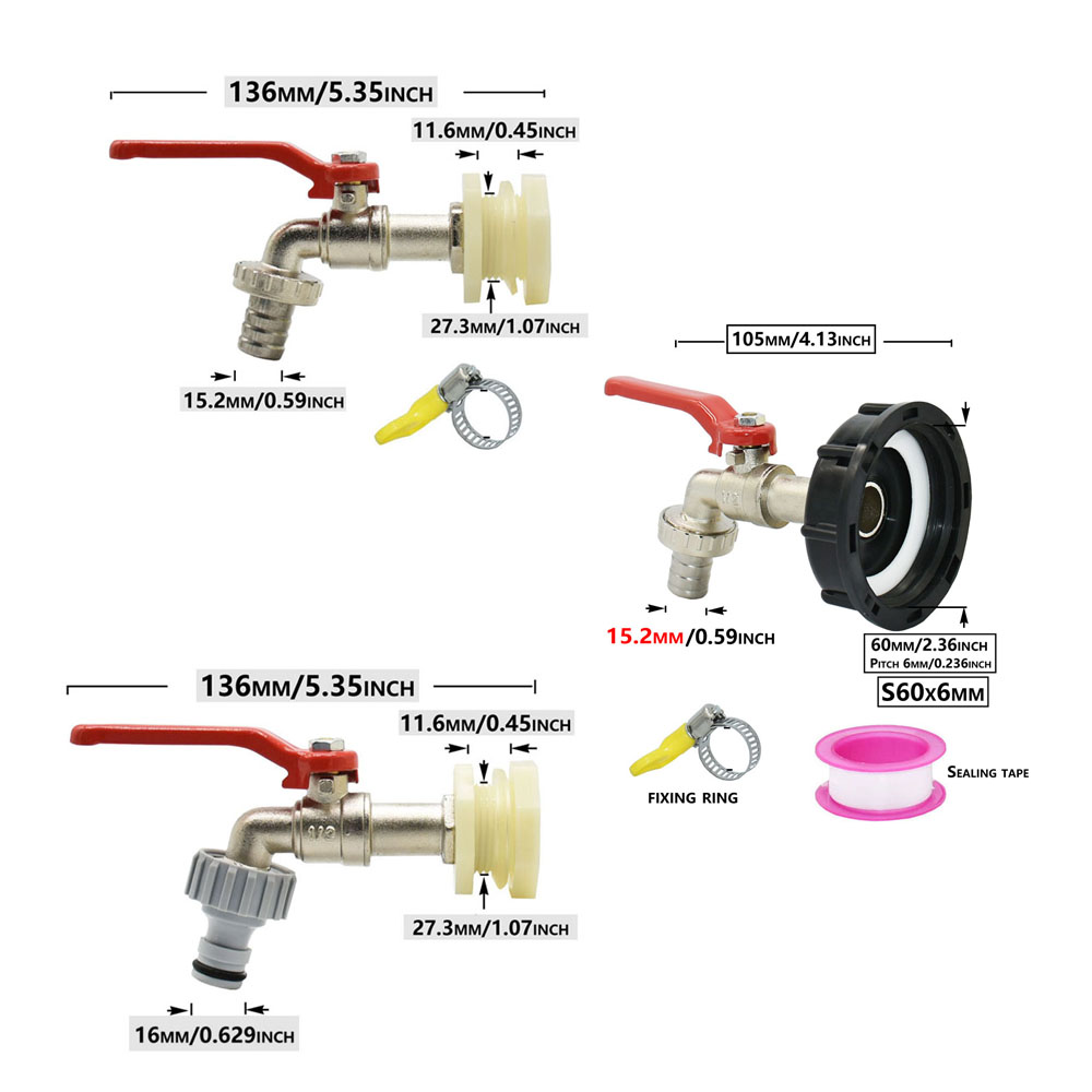 IBC Tank Tap Adapter Nipple S6 - Smart Garden Tap avaliação e preço