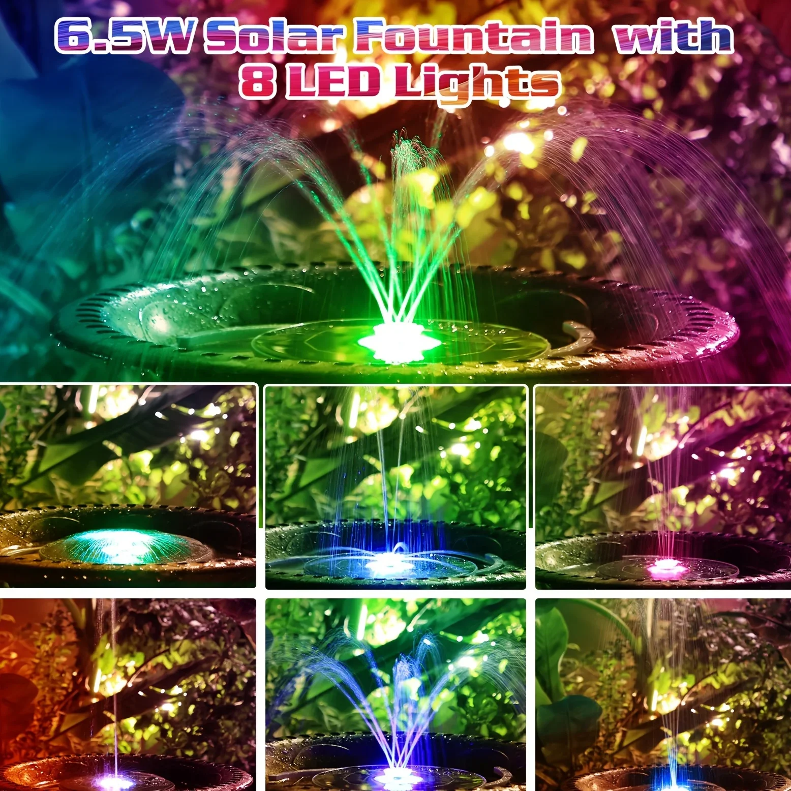 6.5W LED Solar Fountain Pump w - Smart Garden Lamp avaliação e preço