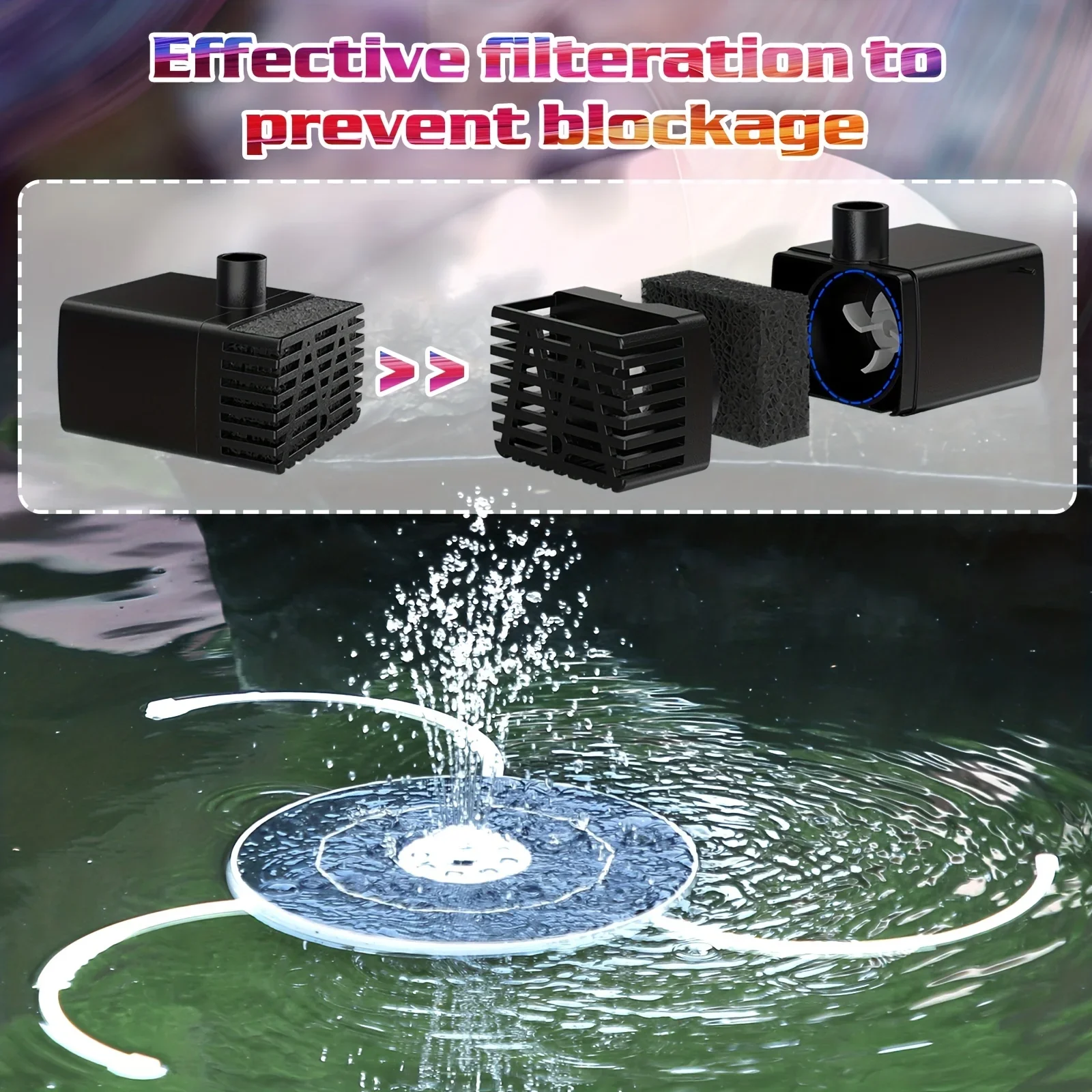 6.5W LED Solar Fountain Pump w - Smart Garden Lamp avaliação e preço