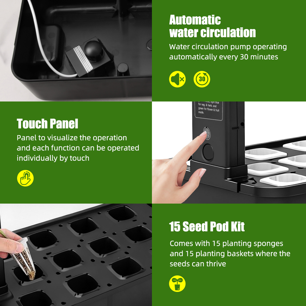 【Hot】15-Pods Indoor Hydroponic - Smart Garden Herb avaliação e preço