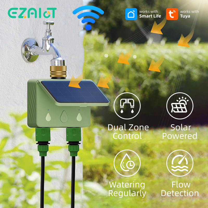 WiFi Water Timer 2 Zone Solar  - Smart Garden Iot avaliação e preço